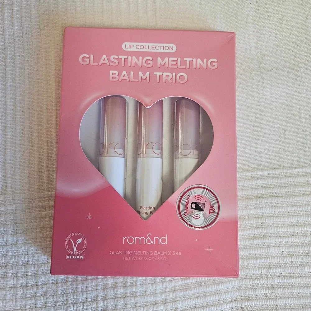 NEW Rom&nd Glasting Melting Balm Trio 3pc Lib Gloss Lippy Romand K‎ BeautyNIB